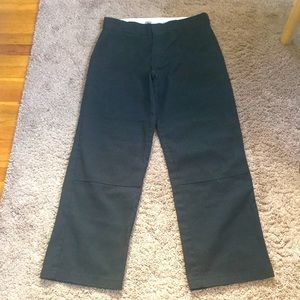 Dickies Black Pants: Loose Fit Double Knee